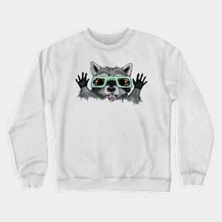 Solar eclipse - raccoon Crewneck Sweatshirt